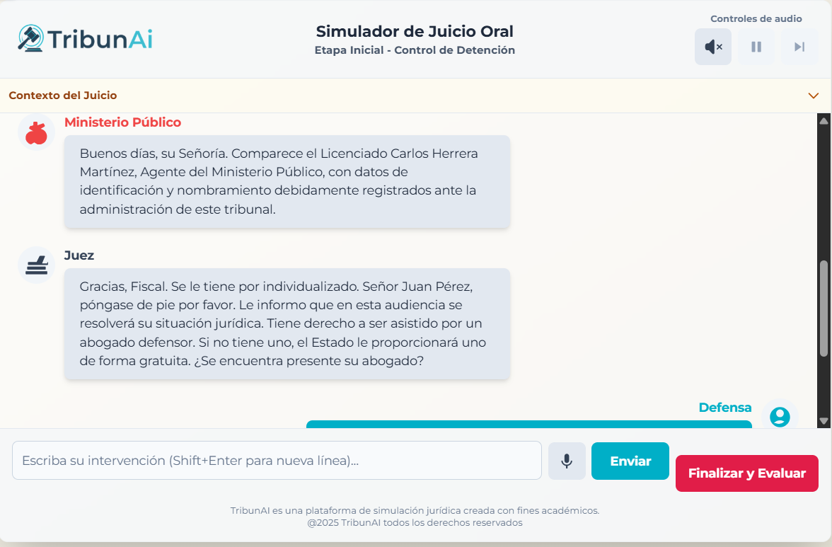Simulación de chat jurídico